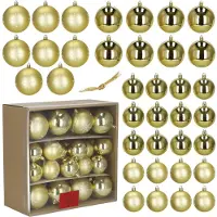 Springos Kerstballen | 36 Stuks | 8 cm | Goud
