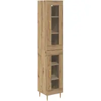 vidaXL Highboard 2 st Artisan Eiken 34,5 x 34 x 180 cm Bewerkt hout