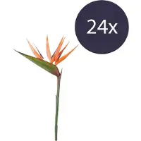 Emerald - Kunstbloem Paradijsvogelbloem 90cm oranje - Set van 24 - Kunstplant voor binnen