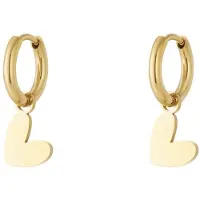 Yehwang Pure hart oorbellen - hartje - oorbellen - sieraden - cadeau - heart - RVS - stainless steel - Roestvrijstaal - hartjes - liefde - oorhangers - jewelry - sieraad