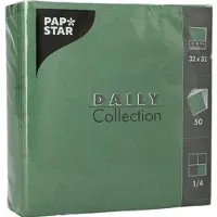 Papstar lunch servetten 32x32 cm, 3-laags, donkergroen