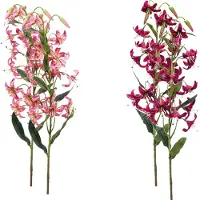 Emerald - Kunstbloem Lelie Roze 80cm - Set van 4 - Kunstplant voor binnen