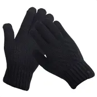 Selencia Wol Look Touchscreen Handschoenen - Vrouwen - Maat M - Zwart