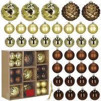 Springos Kerstballen | 36 Stuks | 8 cm | Goudbruin