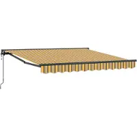 vidaXL - Zonnescherm - Frame - Geel - en - Grijs - 300 - x - 250 - cm