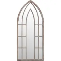 vidaXL Tuinspiegel 70x30 cm ijzer zandkleurig