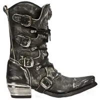 New rock grijze Dallas leren laarzen voor heren - M.7993-S3