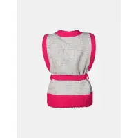 Mucho Gusto Gilet teddy roze omkeerbare riem print