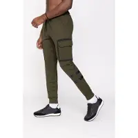 Zayne Milano heren joggingbroek zakken op de zijkant kaki stijlvol
