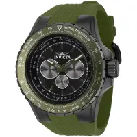 Invicta Aviator 39302 Heren Horloge - Quartz Uurwerk - Roestvrij Staal met zwarte Wijzerplaat - 50mm