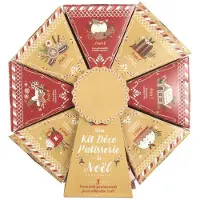 Spies Online Adventskalender met patisserie-thema, met 8 bakkerij-gerelateerde verrassingen – Cadeauwiel met bakaccessoires, spuitzak en spuitmondjes – Kerstcadeau – Beige