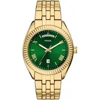 Fossil Analoog horloge 'Campbell' goud / smaragd