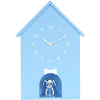 Karlsson Wandklok Dog House - Blauw - 24.9x9x27cm - Wandklok Modern