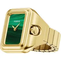Fossil Ring goud / donkergroen / wit