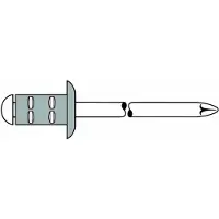 Gesipa Blindklinknagel | klinknagelschacht d x l 4,8 x 10 mm | aluminium / staal | 50 stuks - 1433850 1433850