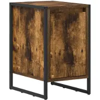 vidaXL Nachtkastje Rook Eik 39,5 x 30 x 50 cm Bewerkt hout