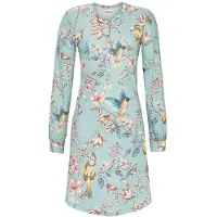 Ringella Blauw nachthemd bloemen vogels | Maat 42