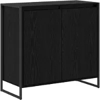 vidaXL Zijtafel, zwart, eikenlook, 79 x 36 x 75 cm