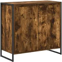 vidaXL Bijzetkast Rook Eik 79 x 36 x 75 cm Bewerkt hout