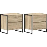 vidaXL Nachtkastje 2 st Sonoma 50 x 39.5 x 50 cm Bewerkt hout
