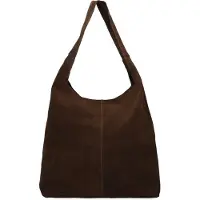 Manfield Donkerbruine suède shopper | Maat Onesize