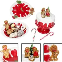 MamboCat 3-delig WEIHNACHTSSTERN-set: 1x taartschaal, 1x taartbord & 1x mini-taartplate op voet van aardewerk - 1x 23000137, 1x 23000161 & 1x 23000176
