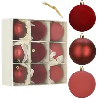 Springos Kerstballen | 9 Stuks | 8,5 cm | Rood