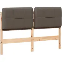 vidaXL Gestoffeerd hoofdbord Bruin en Taupe 140 cm Massief grenenhout
