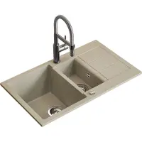 Bergström Spoelbak Seattle Beige 80 x 50 cm met droogruimte, Model 57786