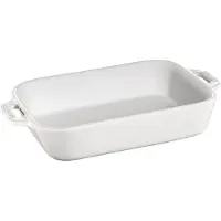 Staub rechthoekige ovenschaal 20 x 16 cm wit