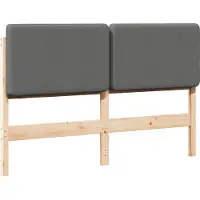 vidaXL Gestoffeerd hoofdbord met hoofdeinde Bruin en Lichtgrijs 140 cm