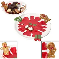 MamboCat 2-delig set WEIHNACHTSSTERN 1x taartschaal & 1x taartplateau van aardewerk - 1x 23000137 & 1 23000161