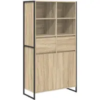 vidaXL Dressoir Sonoma 81 x 36 x 150.5 cm Bewerkt hout