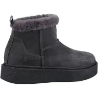 Hush puppies Becca Dames Suède Winter Enkellaarzen In Antraciet