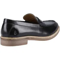 Hush puppies Benedict Leren Heren Zwarte Instappers