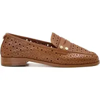 Dune London Dune Glimmered Leren Damesslippers In Tan.