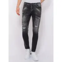 Local Fanatic Destroyed jeans with paint splatter slim fit