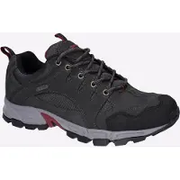 Hi-tec Auckland Lite Lederen Heren Wandelschoenen In Grafietgrijs/Donkerrood
