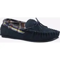 Cotswold Chatsworth Dames Suède Navy Slippers