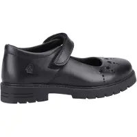 Hush puppies Sabrina Senior Meisjes Zwart Leren Schoenen