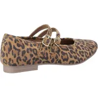Hush puppies Nancy Mary Jane Leren Dames Luipaard Ballerina's