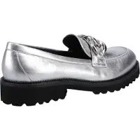 Hush puppies Gianna Leren Dames Zilveren Instappers