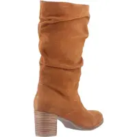 Hush puppies Cosima Dames Suède Tan Kniehoge Laarzen Met Hak