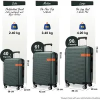 Infinity Leather Harde koffer in smaragdgroen, robuust ABS, lichtgewicht bagage, vakantietas