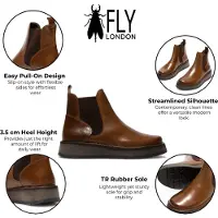 Fly london Dames Camel Brown RAWI131 Chelsea Leren Enkellaarsjes met Klassieke Comfort