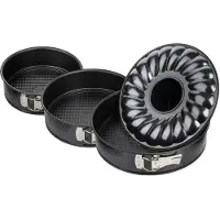 Zenker Set van 2 springvormen en 1 springvorm en savarinvorm diameters 20, 24, 28 cm Black Metallic