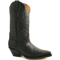 Grinders zwart lederen western cowboylaarzen-buffel