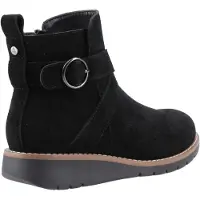 Hush puppies Lyra Dames Zwarte Suède Winter Enkellaarzen