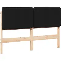 vidaXL Gestoffeerd hoofdbord Bruin en Zwart 120 cm Massief grenenhout