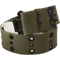 ERMANNO SCERVINO Dames Groen 100% Katoen Rustiek Bronzen Gesp Riem